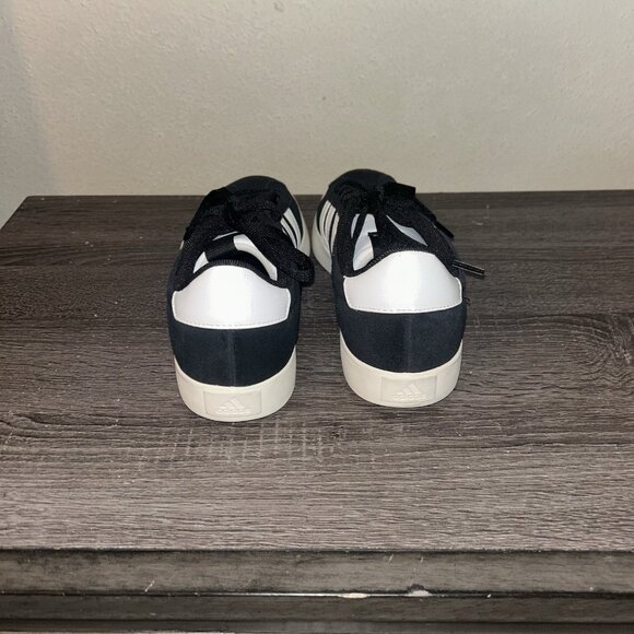 adidas VL Court 3.0 Black Suede 3 White Striped Low Top Sneakers Womens Size 8.5 - Picture 5 of 7